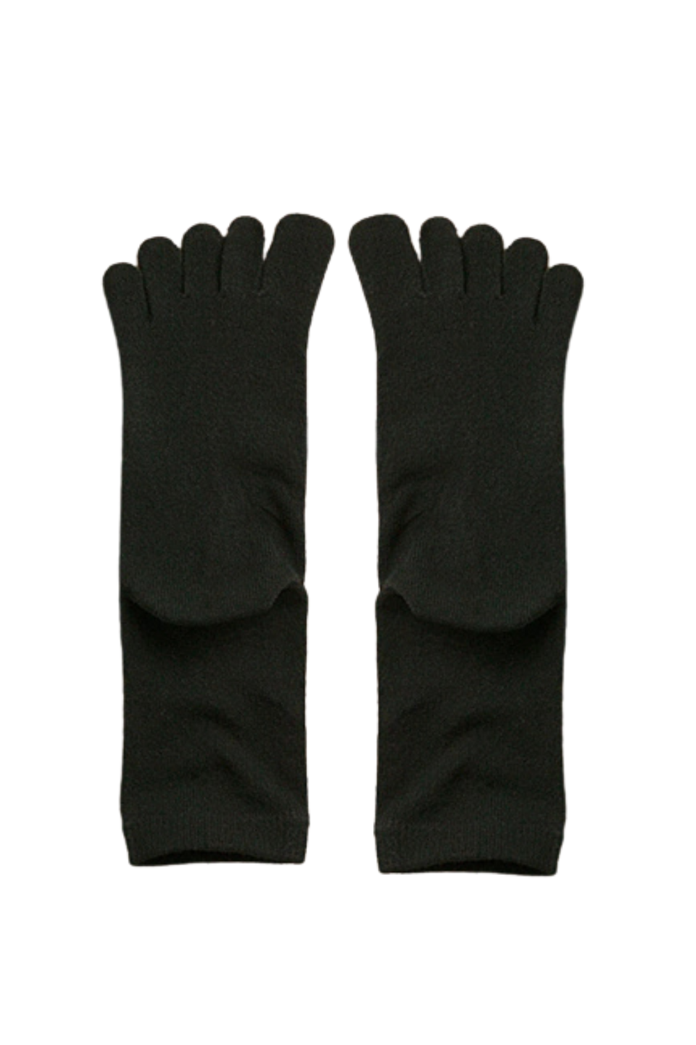 Schwarze Zehensocken aus recycelter Öko-Seide