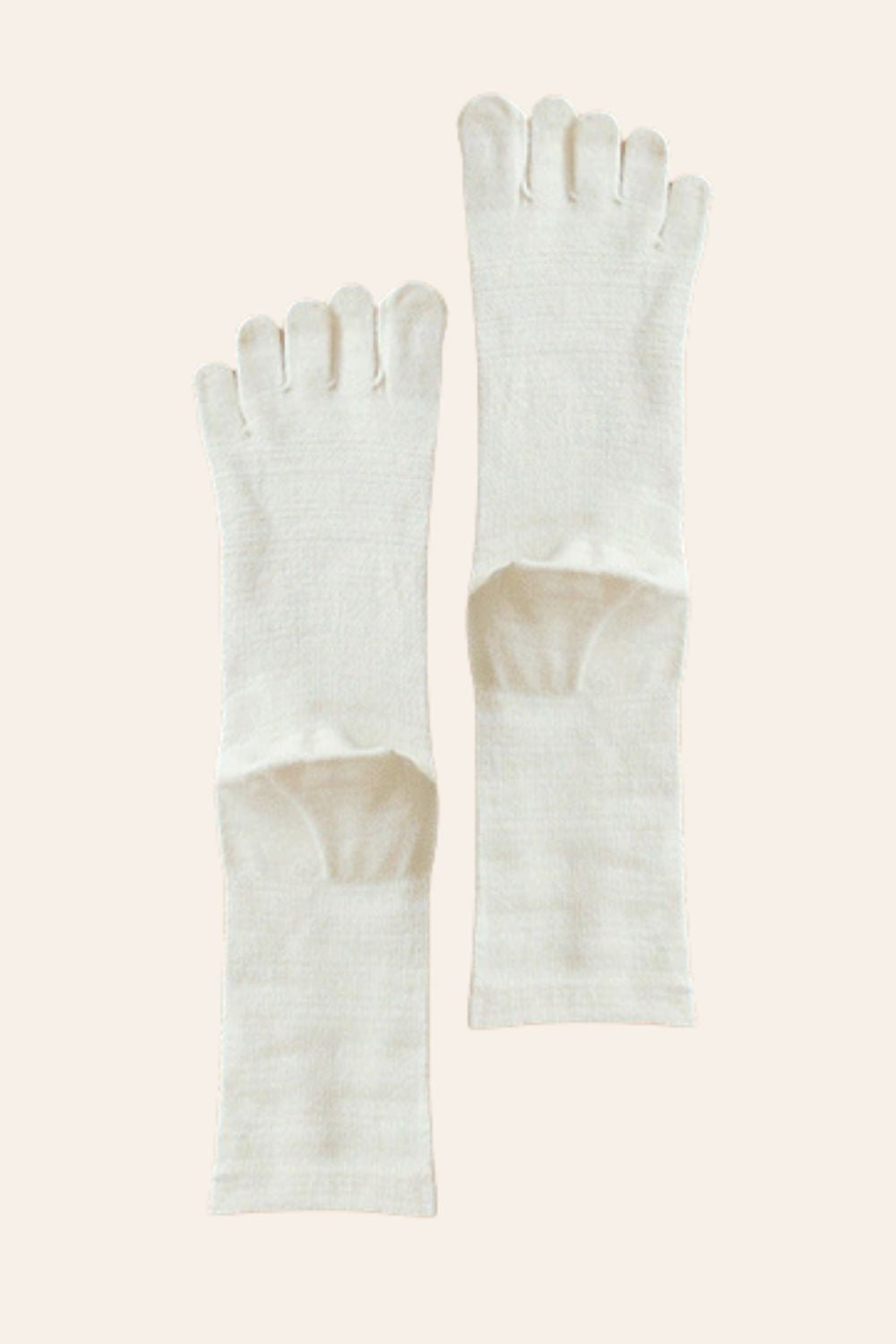 Zehensocken aus Seide und Baumwolle, mittelhoch bis zur Wade