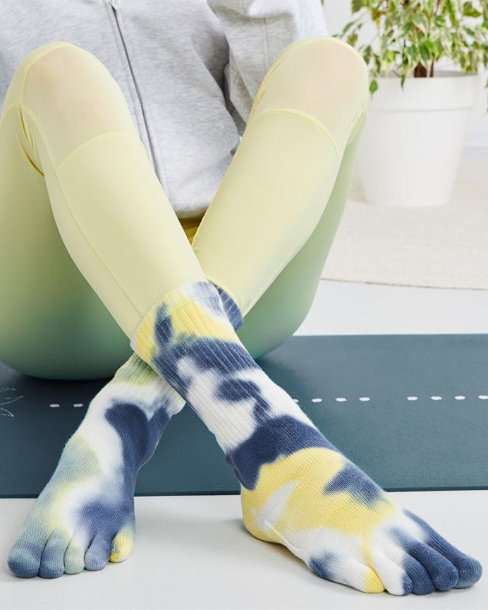 Zehensocken mit Batikmuster und Luftpolsterung