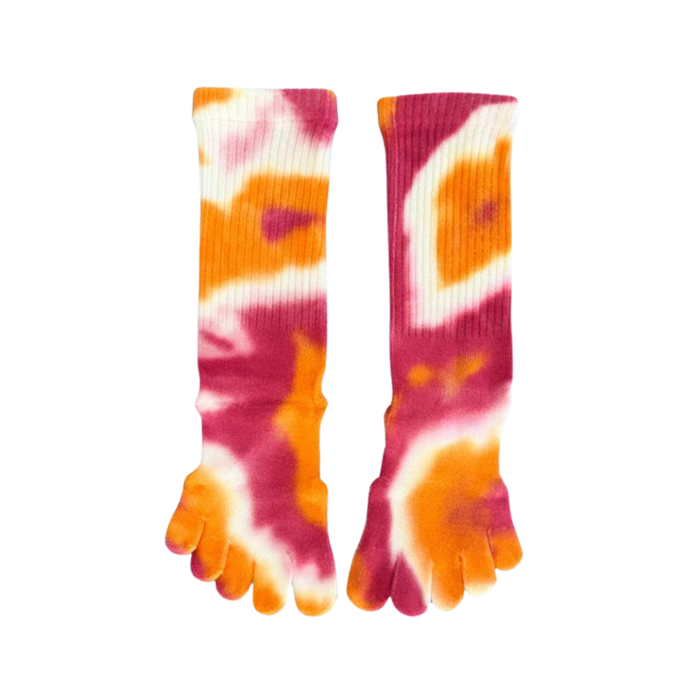 Zehensocken mit Batikmuster und Luftpolsterung