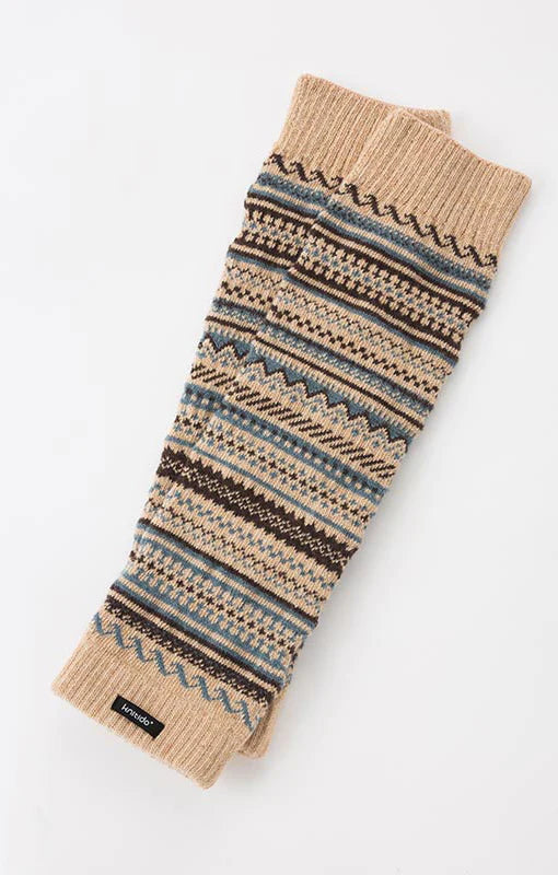 Beinwärmer aus Wollmischung im Fair-Isle-Stil