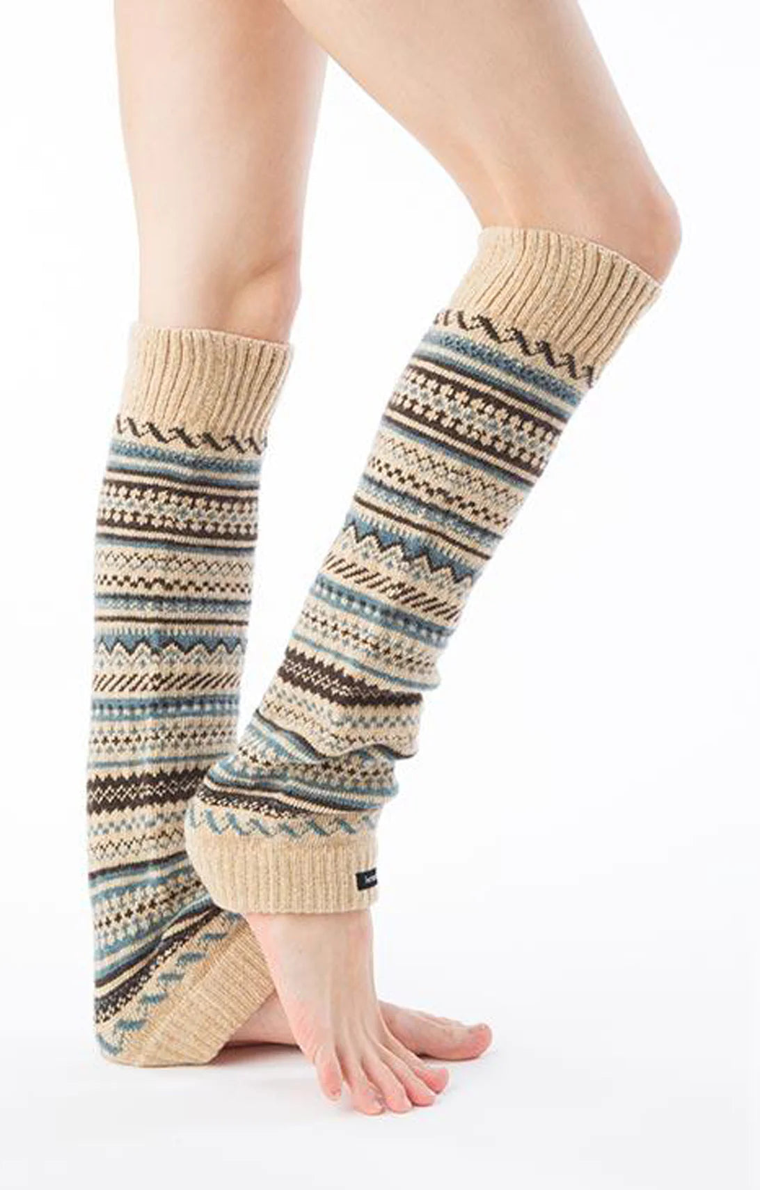 Beinwärmer aus Wollmischung im Fair-Isle-Stil
