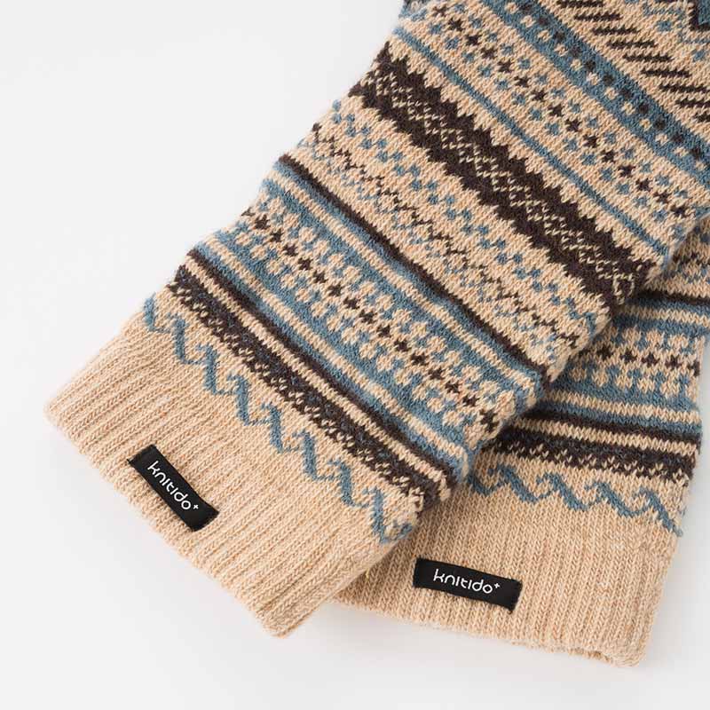 Beinwärmer aus Wollmischung im Fair-Isle-Stil