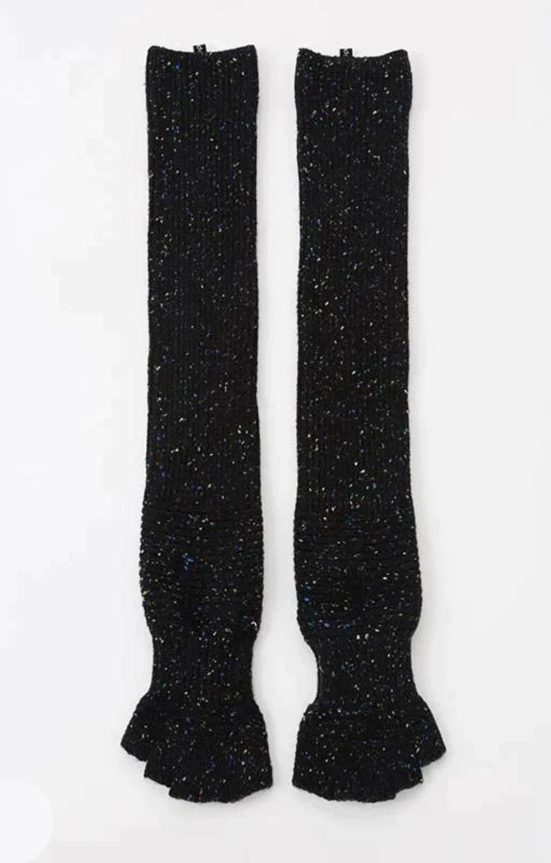 Socken aus Wollmischung mit Konfetti-Rippmuster, offener Zehen- und Fersenpartie