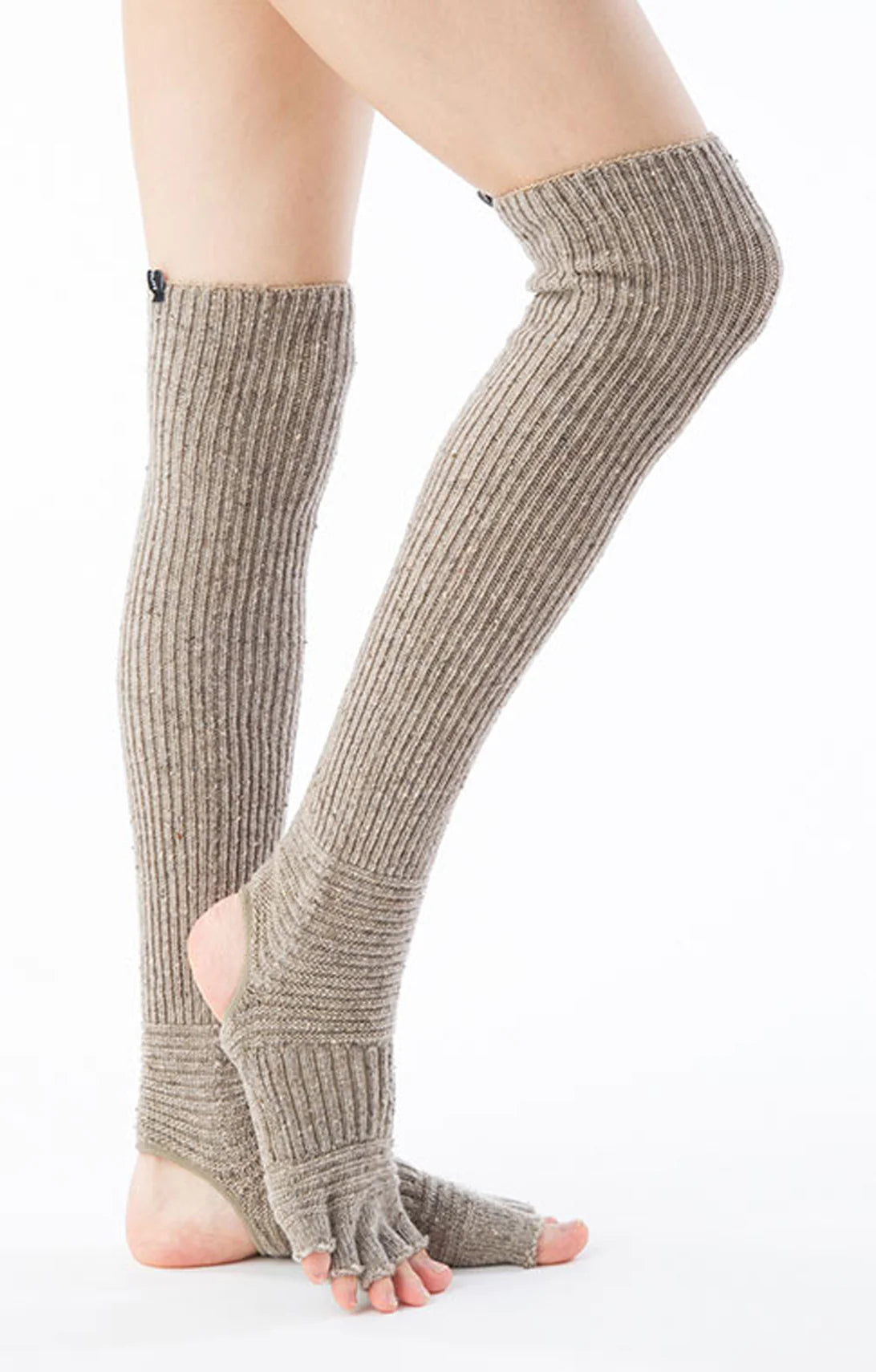 Socken aus Wollmischung mit Konfetti-Rippmuster, offener Zehen- und Fersenpartie