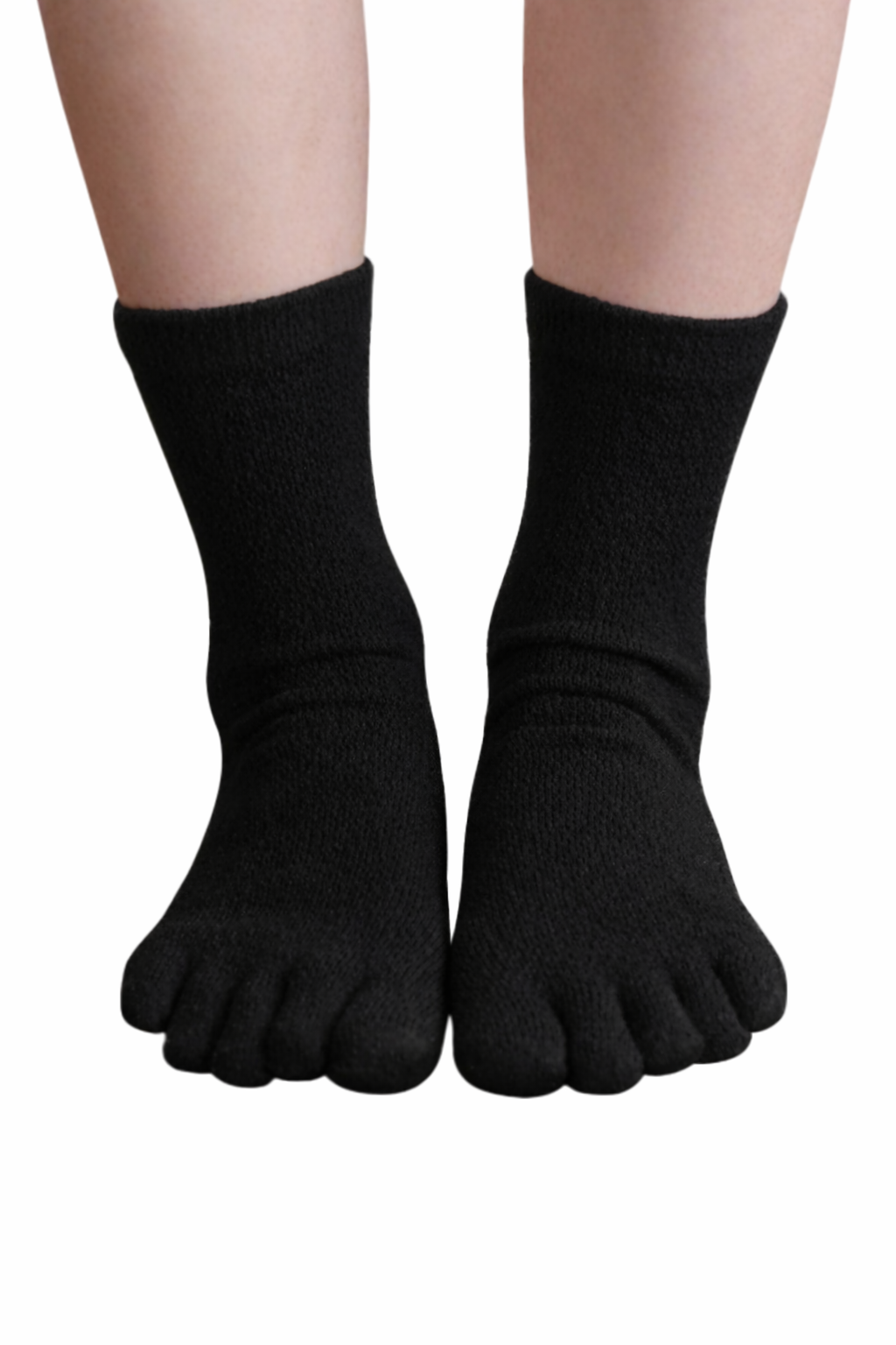 Schwarze Zehensocken aus recycelter Öko-Seide