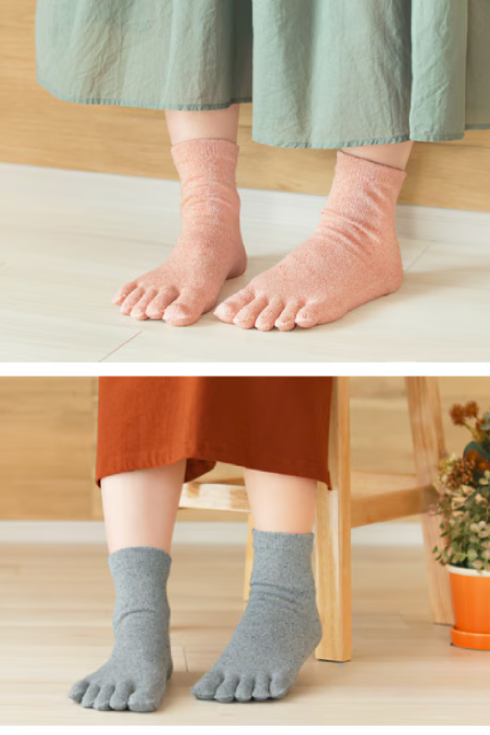 Zehensocken aus recycelter Seide für Damen