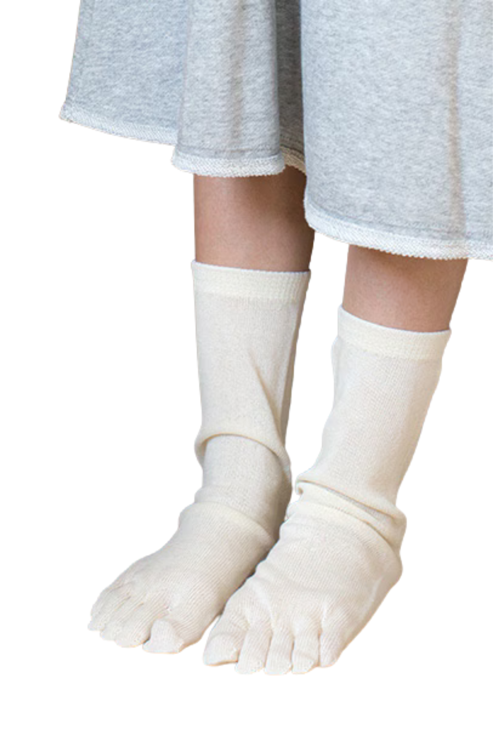 Locker sitzende Zehensocken aus Bio-Baumwolle und Seide